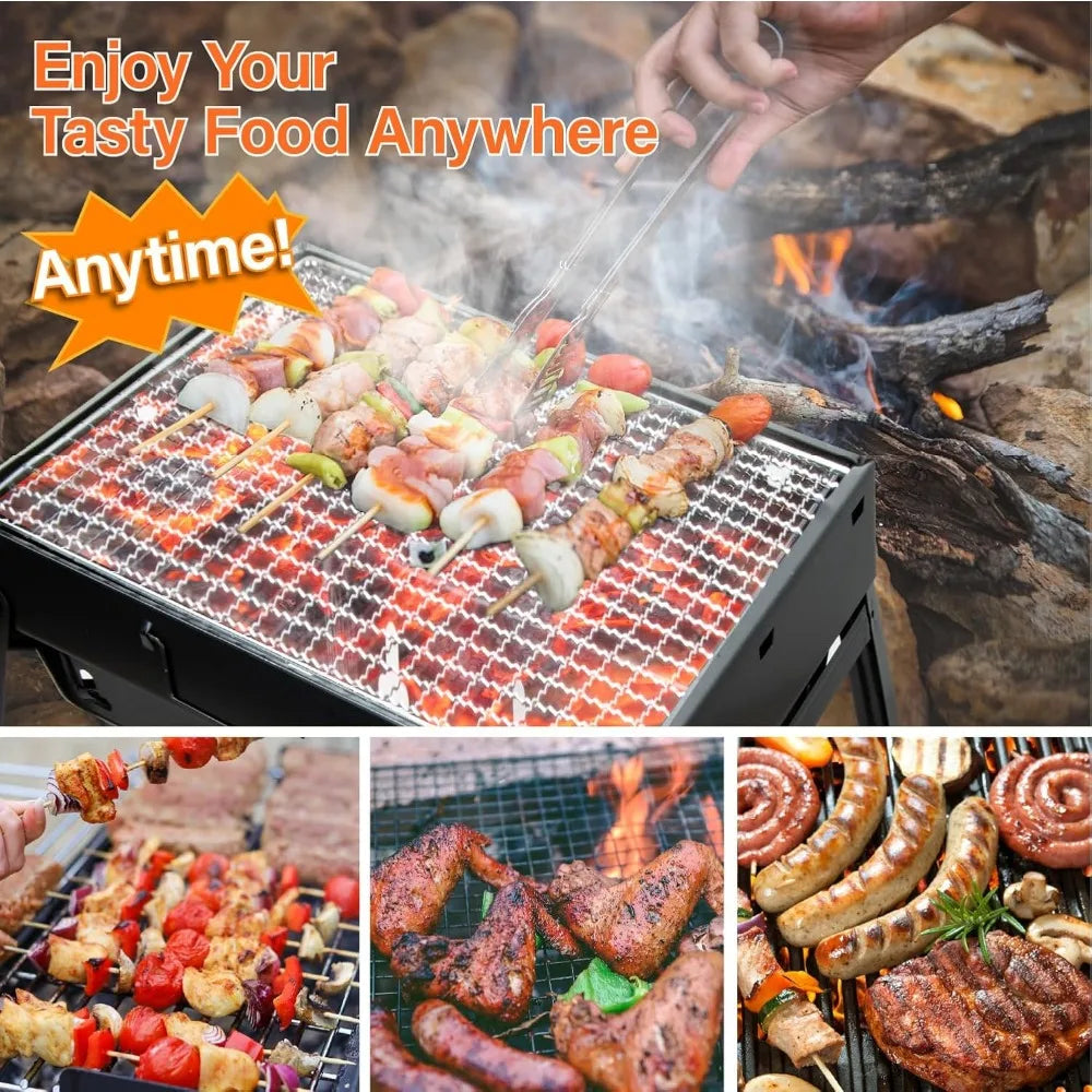 XIUWO Portable Folding Charcoal Grill Smoker Outdoor Camping