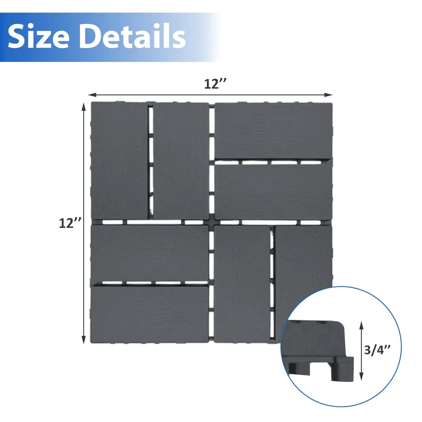 HKXSHS Plastic Interlocking Deck Tiles For Gardens