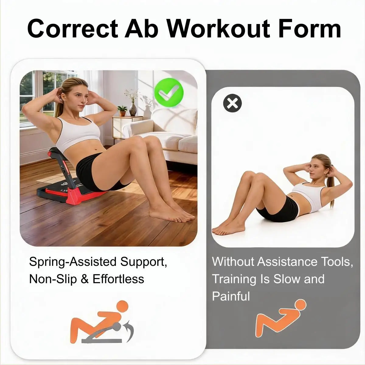 Abdominal Trainer With Foldable Design And Resistance Levels