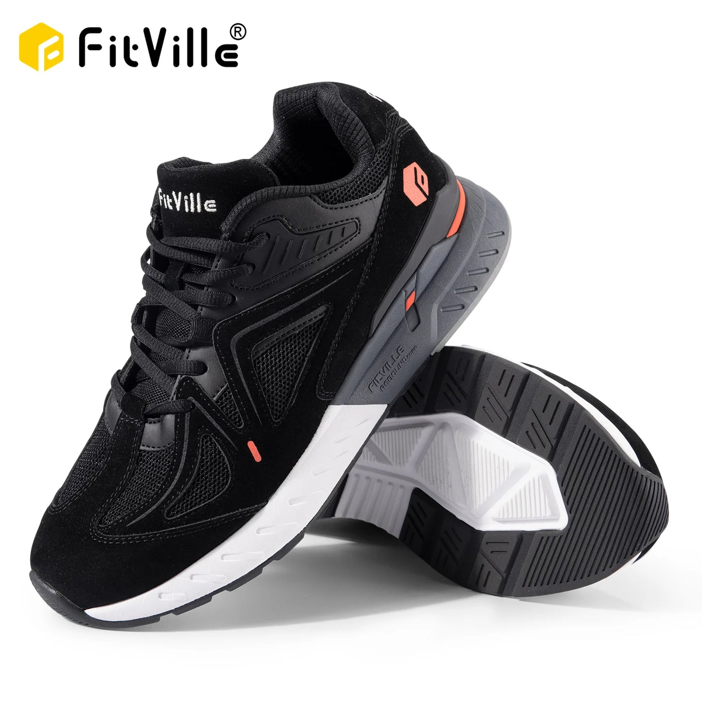 Fitville Mens Walking Shoes Extra Wide Arch Support