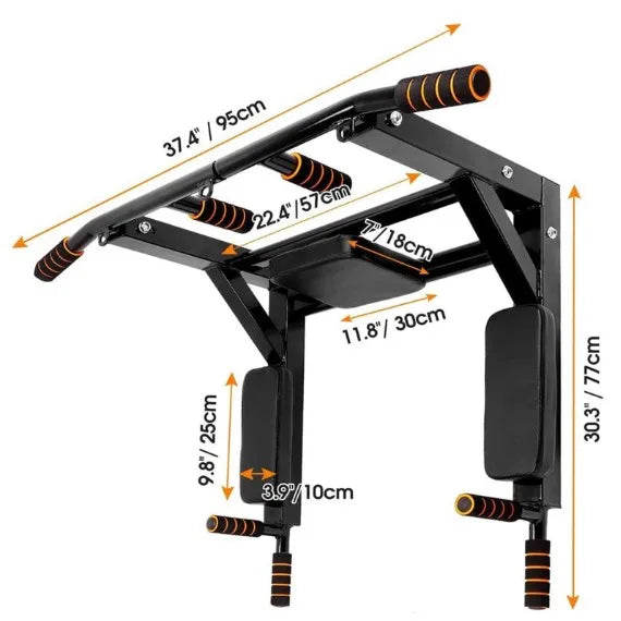 Wall Mounted Pull Up Bar Dip Stand For Home Gym