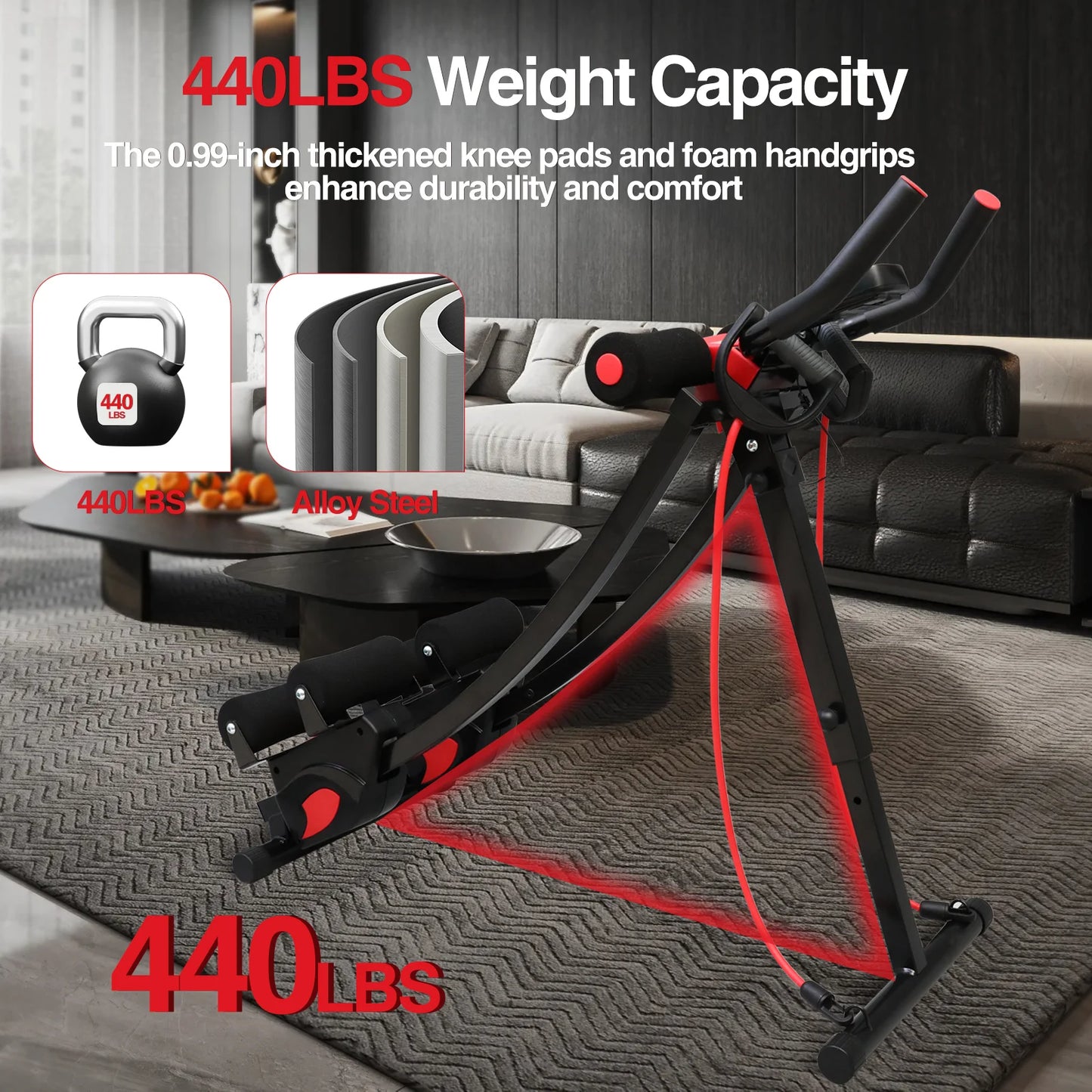Foldable Abs Exercise Machine With Adjustable Core Trainer