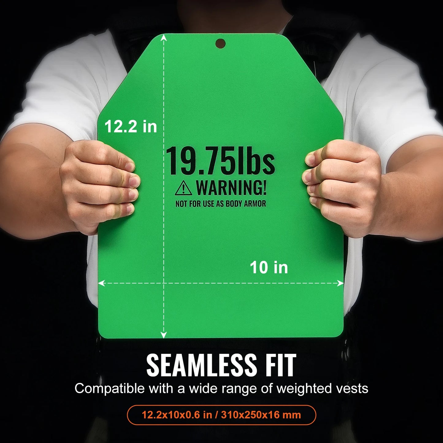 Weighted Vest Plates 19.75 Lb Premium Steel Contoured Fit