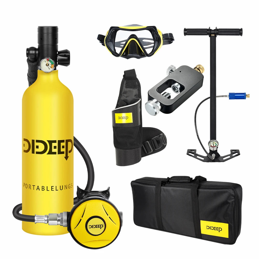 DIDEEP Mini Scuba Tank Set With Hand Pump