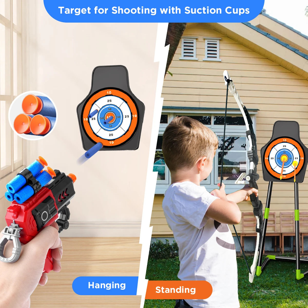 VATOS Bow Arrow Toy For Kids Archery Target Games