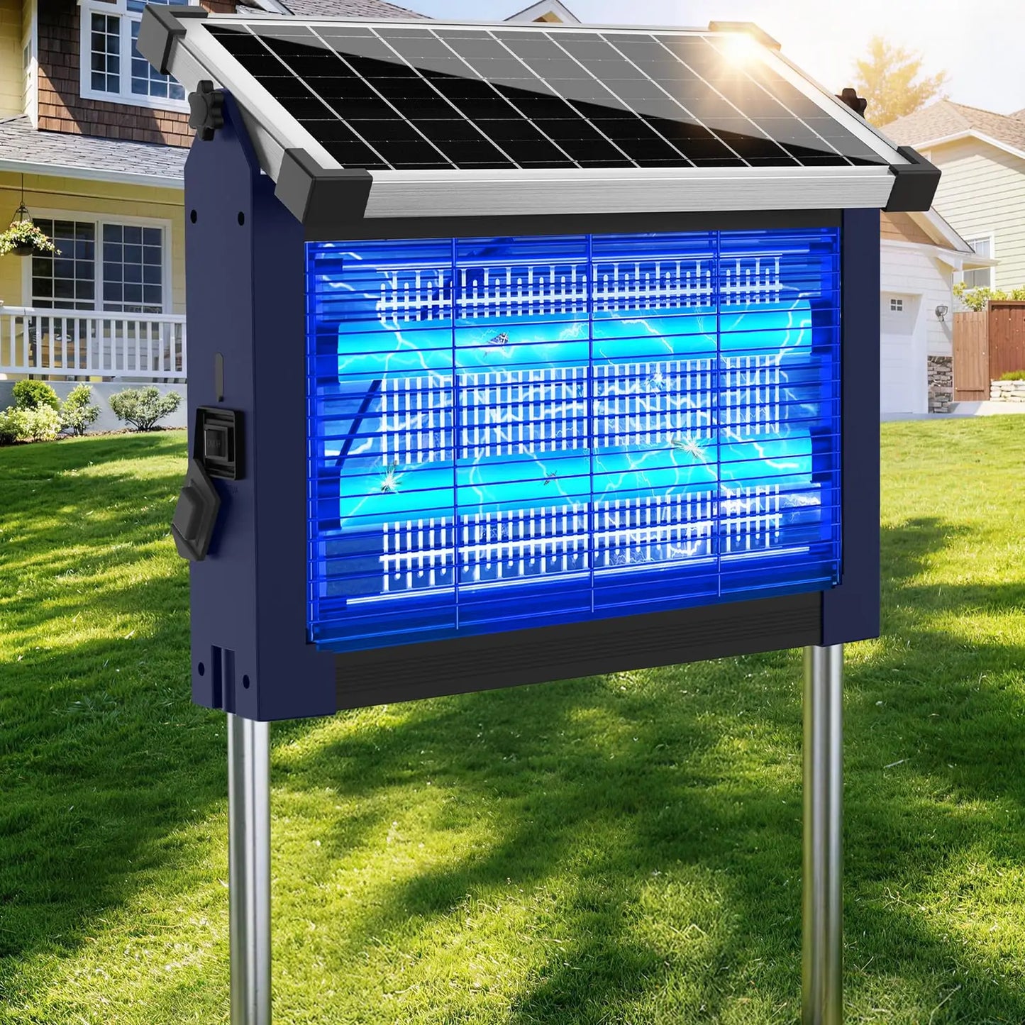 Solar Bug Zapper Outdoor Waterproof Cordless Mosquito Zapper