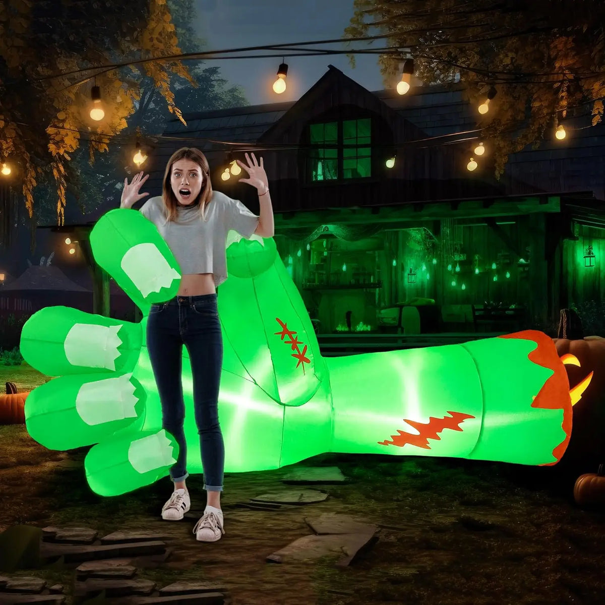 Joyfy Giant Zombie Arm Halloween Outdoor Inflatable