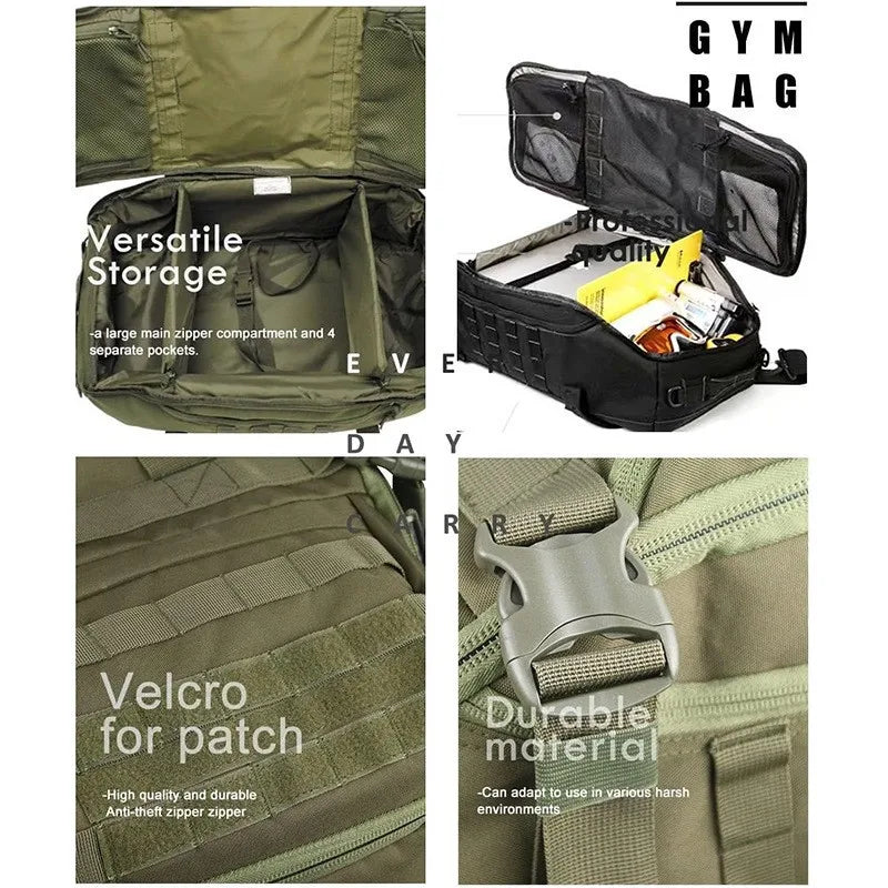 LQARMY 3 Way Duffle Bag Waterproof Travel Tote For Weekend
