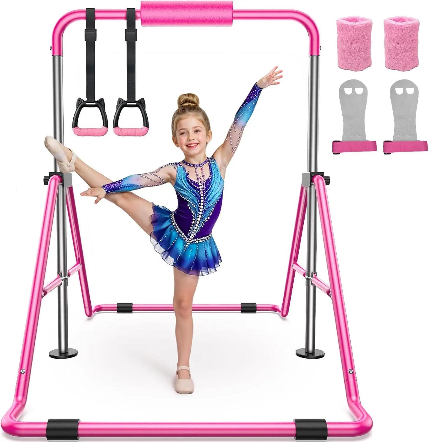 YTYIN Kids Gymnastics Bar Adjustable Folding Home Training