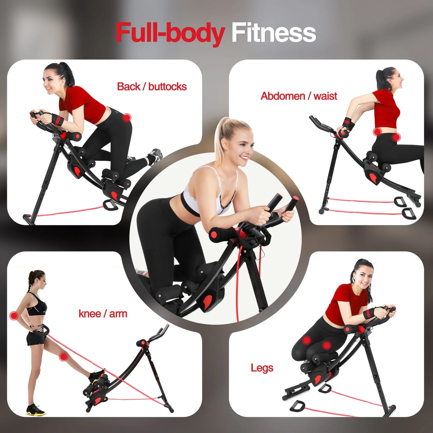 Foldable Abs Exercise Machine With Adjustable Core Trainer