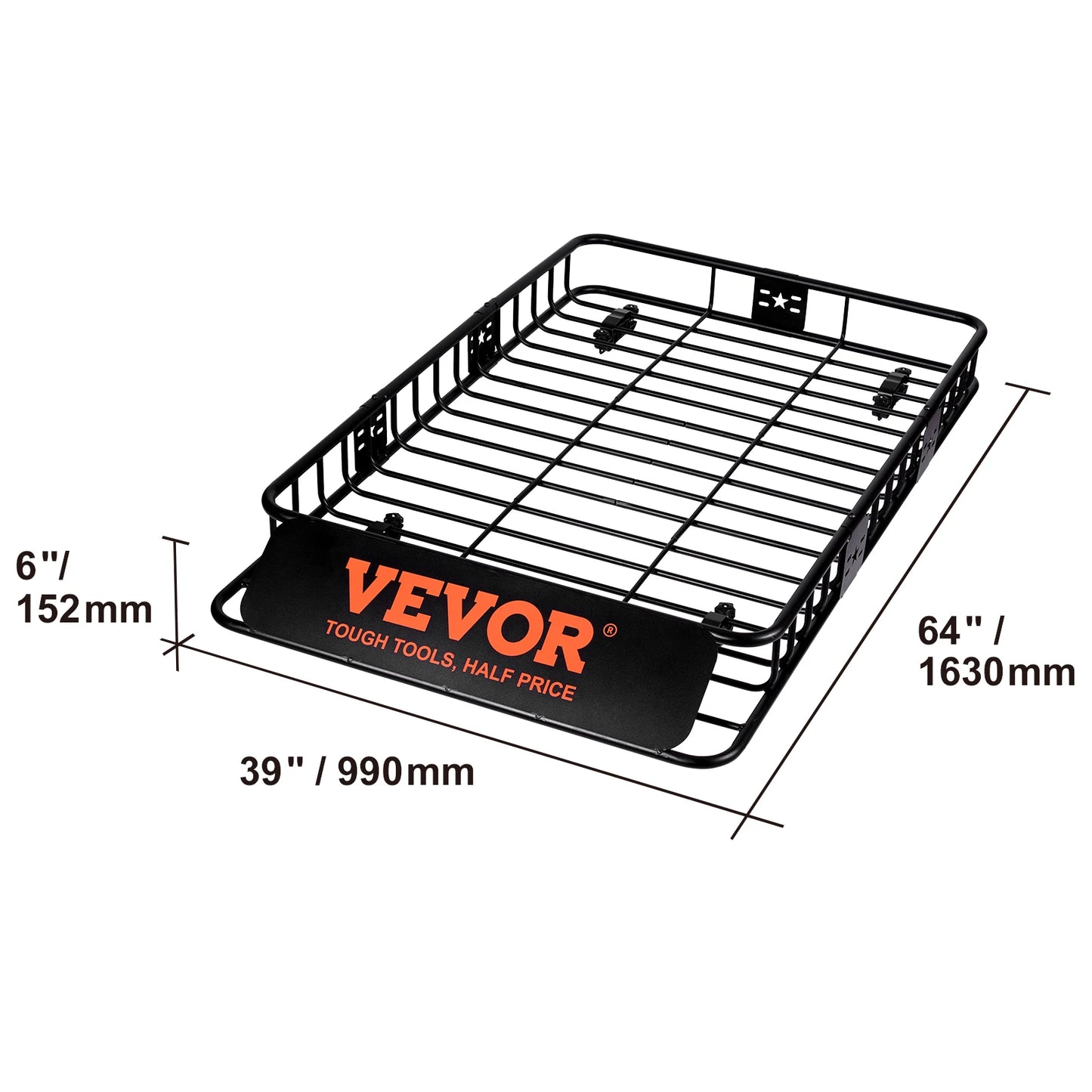 VEVOR Roof Cargo Basket 200 Lbs Capacity For SUV Truck