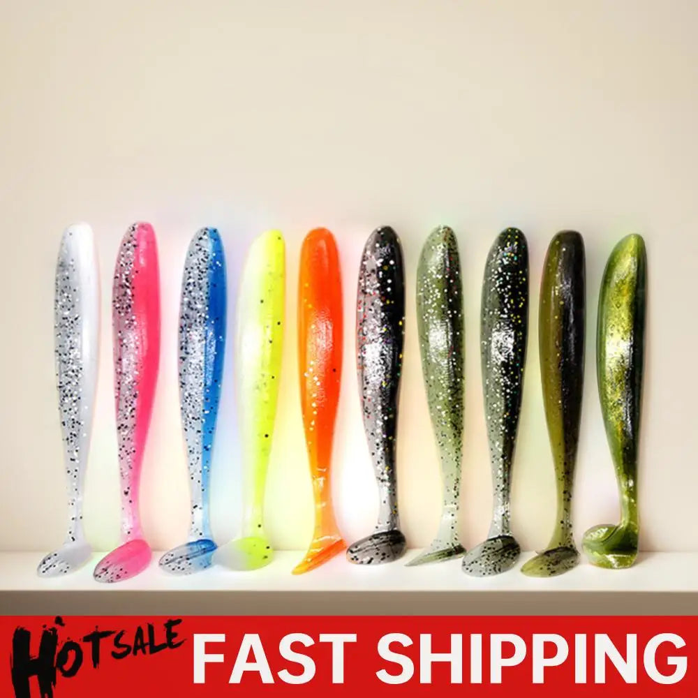 Soft Plastic Paddle Tail Lures 10Pcs For Bass Trout