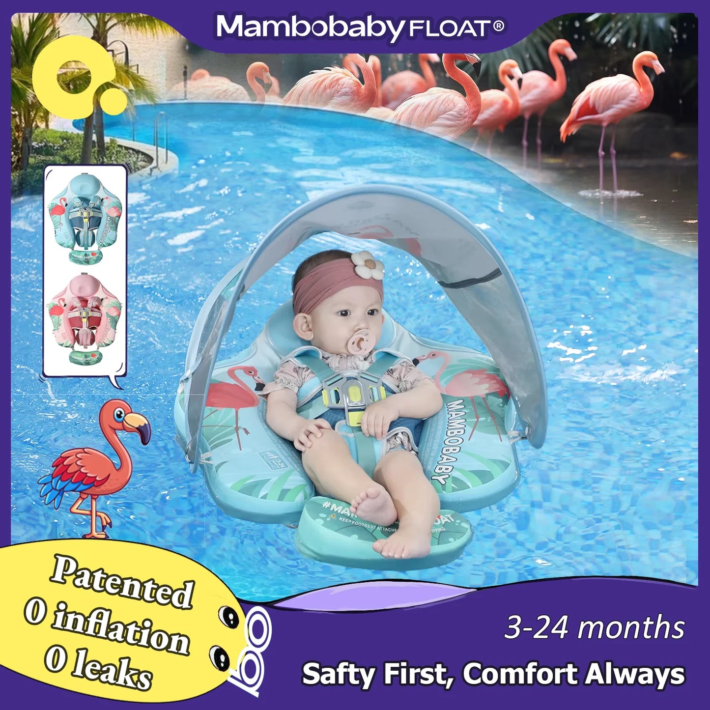 Mambobaby Baby Chest Float With Canopy