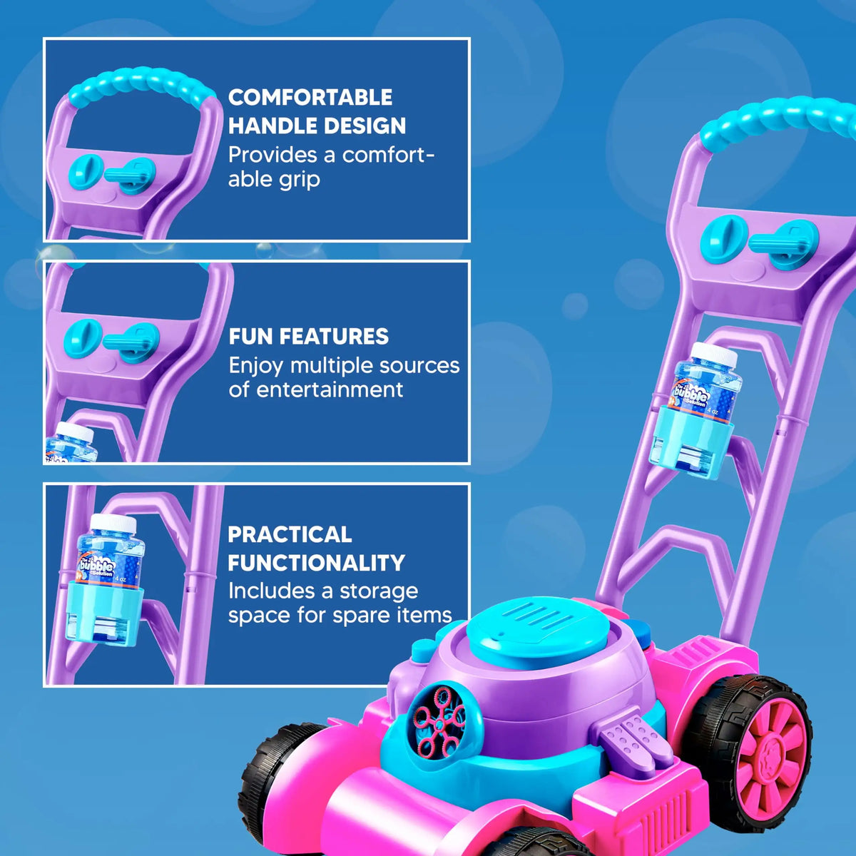 Joyfy Bubble Lawn Mower Machine For Kids