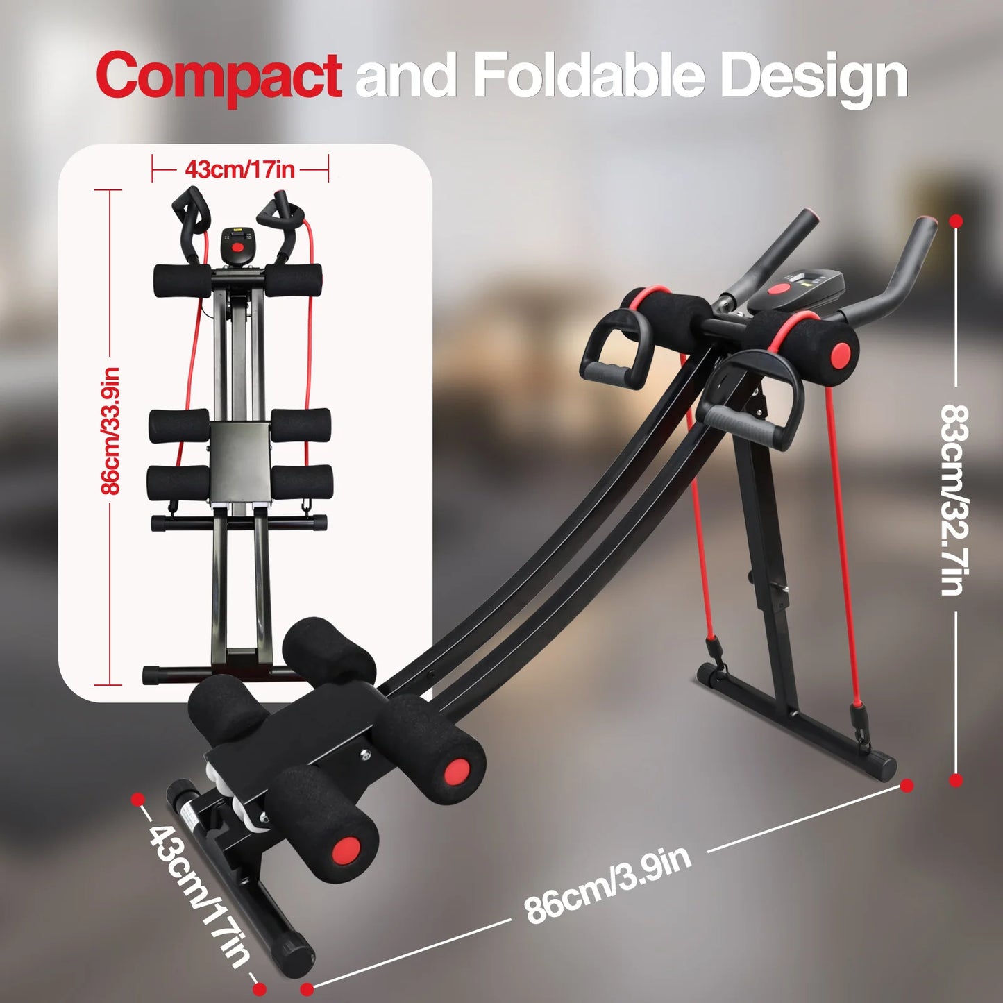 GIKPAL Foldable Ab Machine For Home Gym Core Trainer