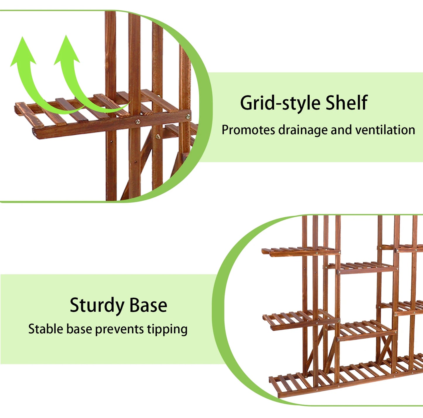 Wisfor Wooden Plant Shelf Multi-Tier Stand