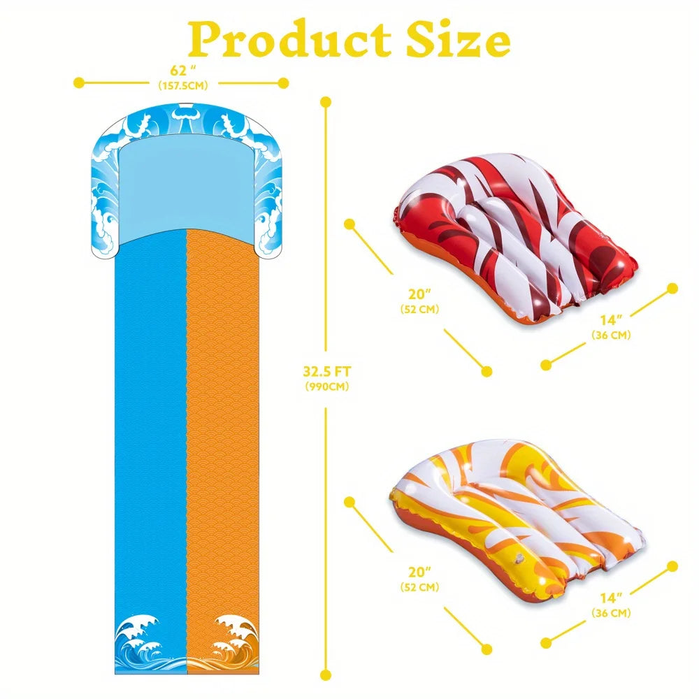 Joyfy Dual Racing Lanes Inflatable Water Slide