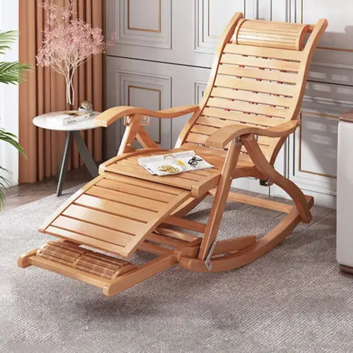 Adjustable Bamboo Folding Rocking Chair