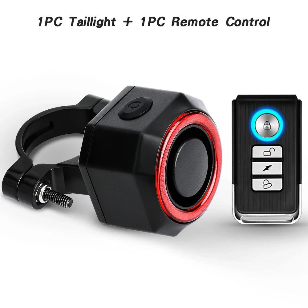 WSDCAM Smart Bike Light Alarm Taillight 110dB Remote