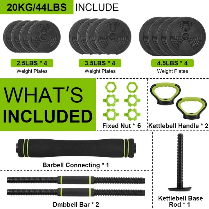 TWISTER.CK Adjustable Dumbbells 4 In 1 Home Gym Set