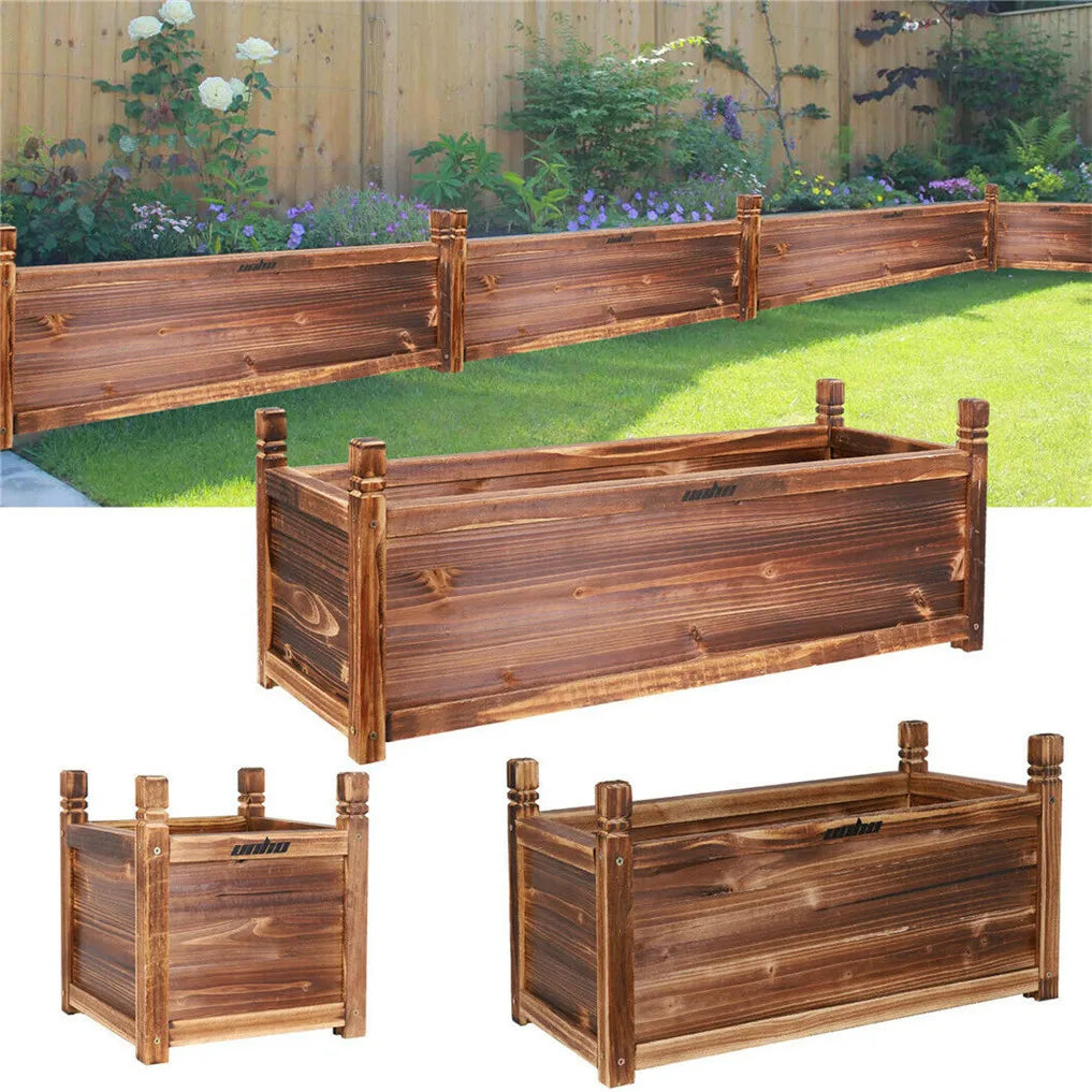 Wooden Raised Flower Bed Planter For Indoor Outdoor Use