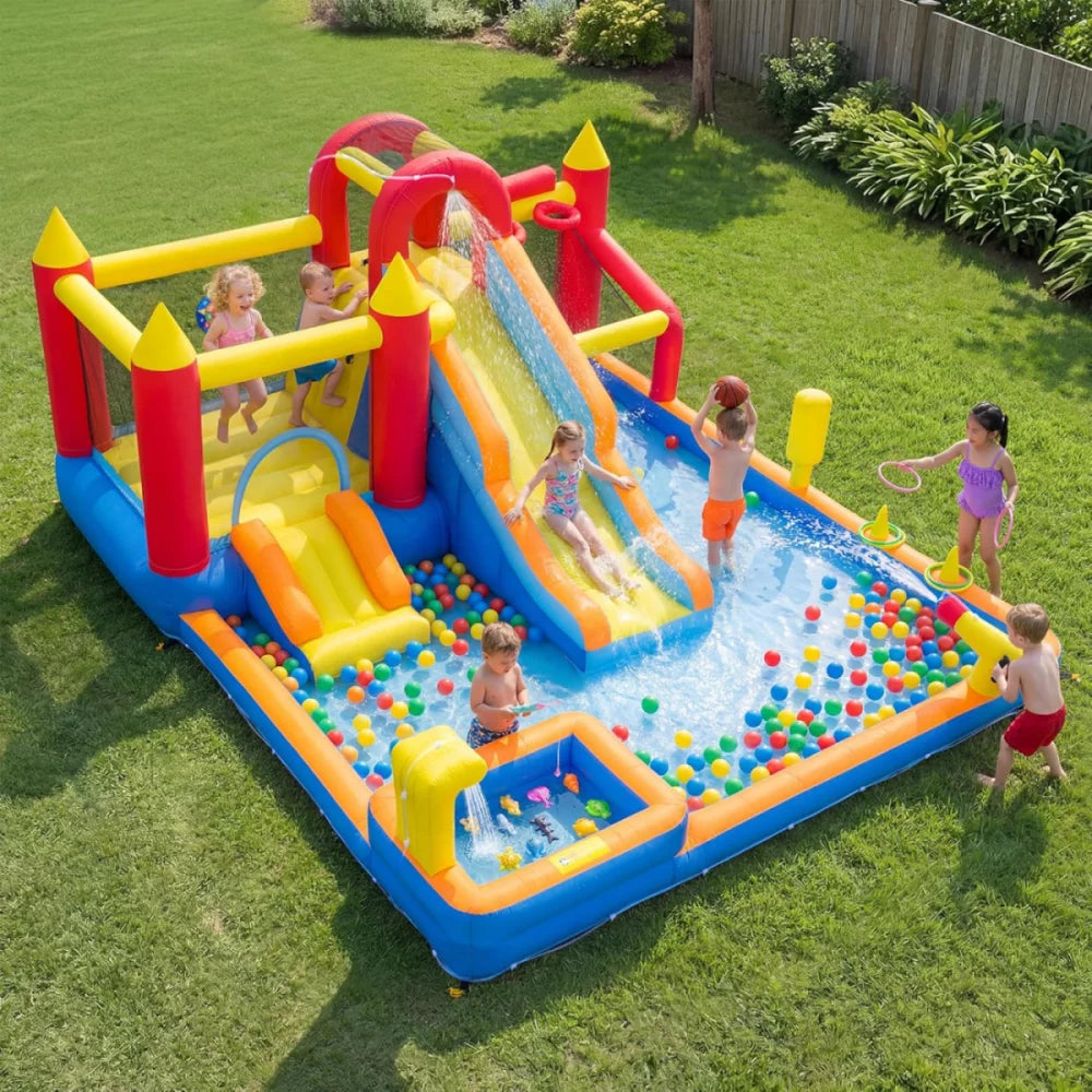 Kids Inflatable Jump Slide Bouncer With Heavy Duty Blower