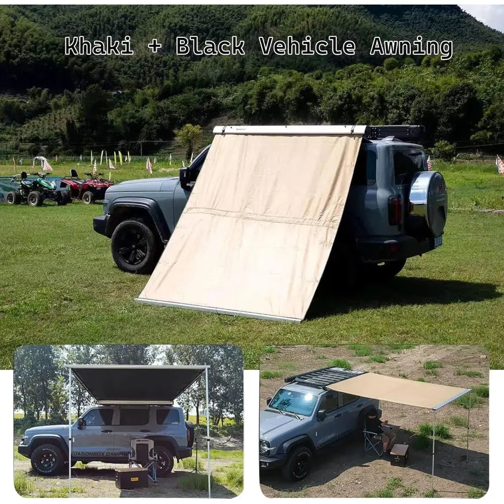 Vehicle Roof Side Awning Sun Shade UV50 Retractable Tent