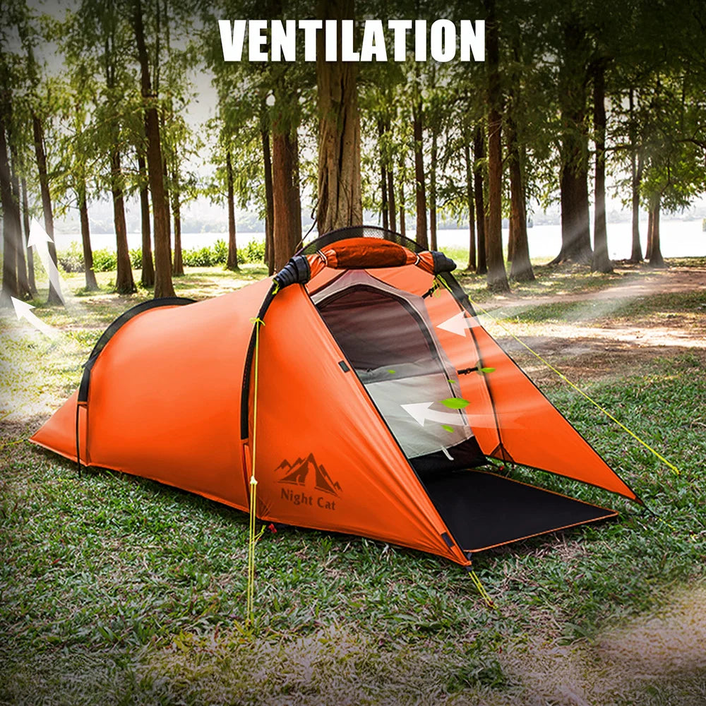 Night Cat Ultralight Backpacking Tunnel Tent Waterproof