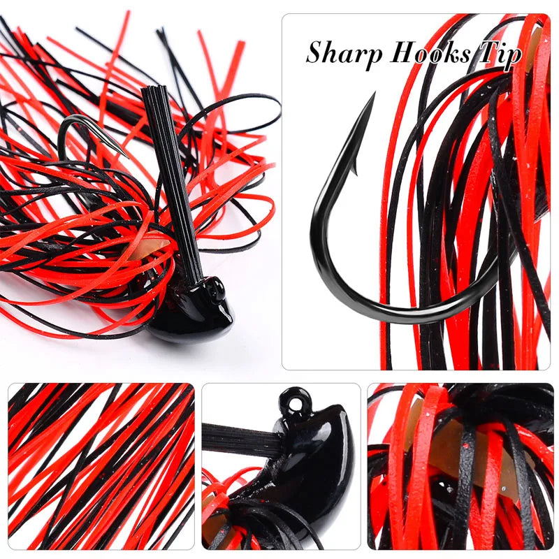 Bass Football Jigs Set Weedless Finesse With Silicone Skirts