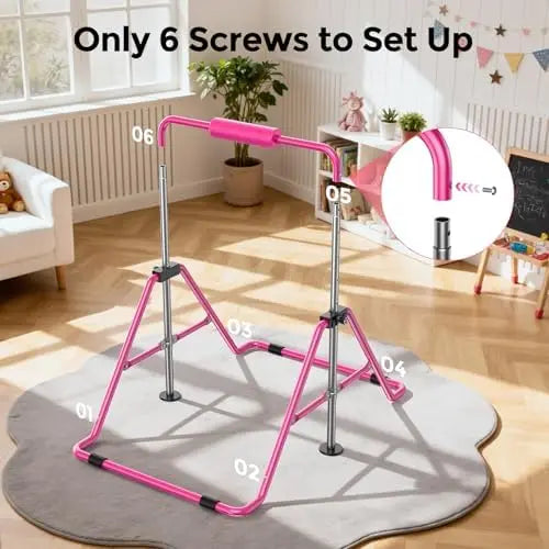 YTYIN Kids Gymnastics Bar Adjustable Folding Home Training