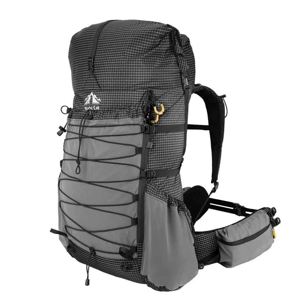 Night Cat Roll Top Hiking Backpack with Rain Cover