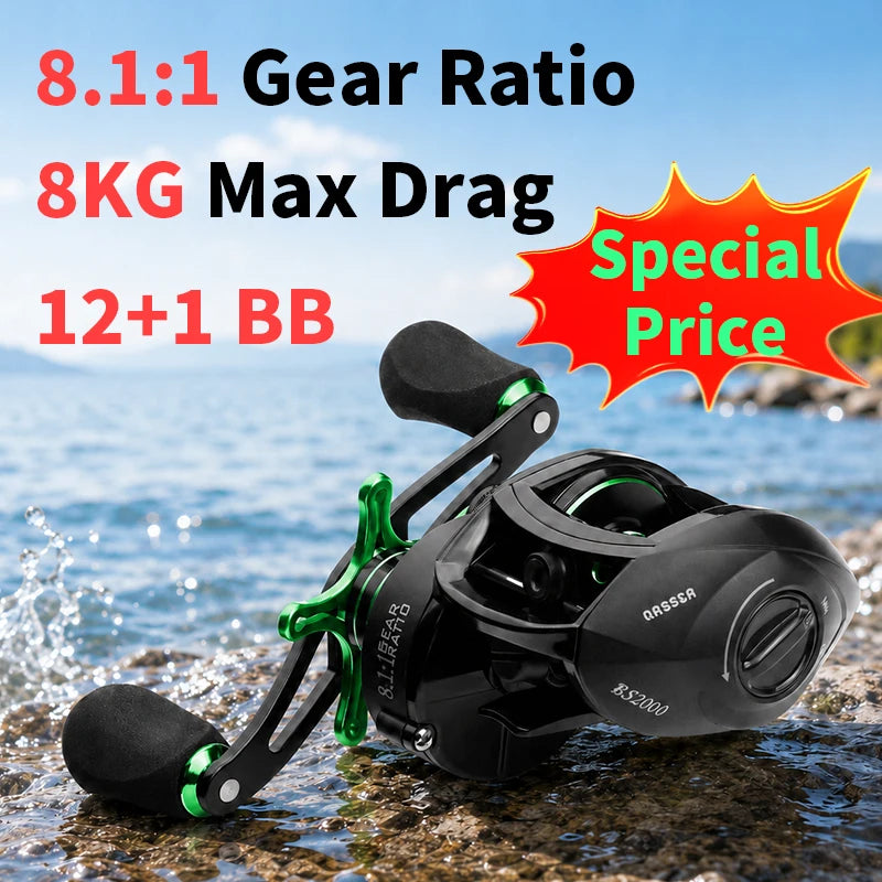 Linnhue Baitcaster Fishing Reel Eight Point One Ratio