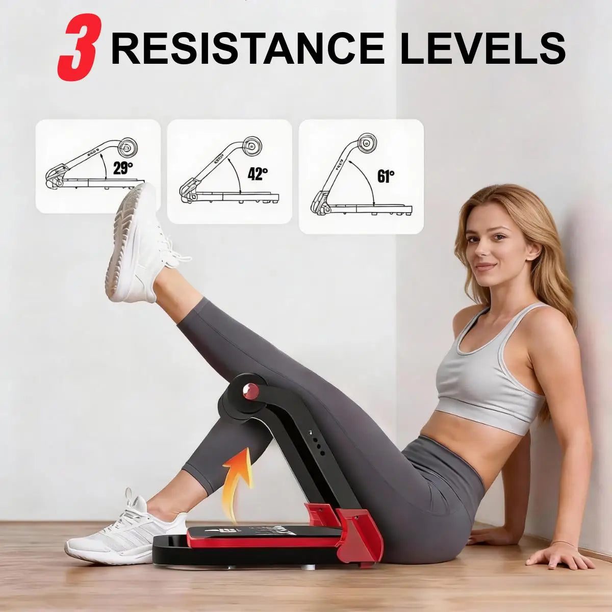 Abdominal Trainer With Foldable Design And Resistance Levels