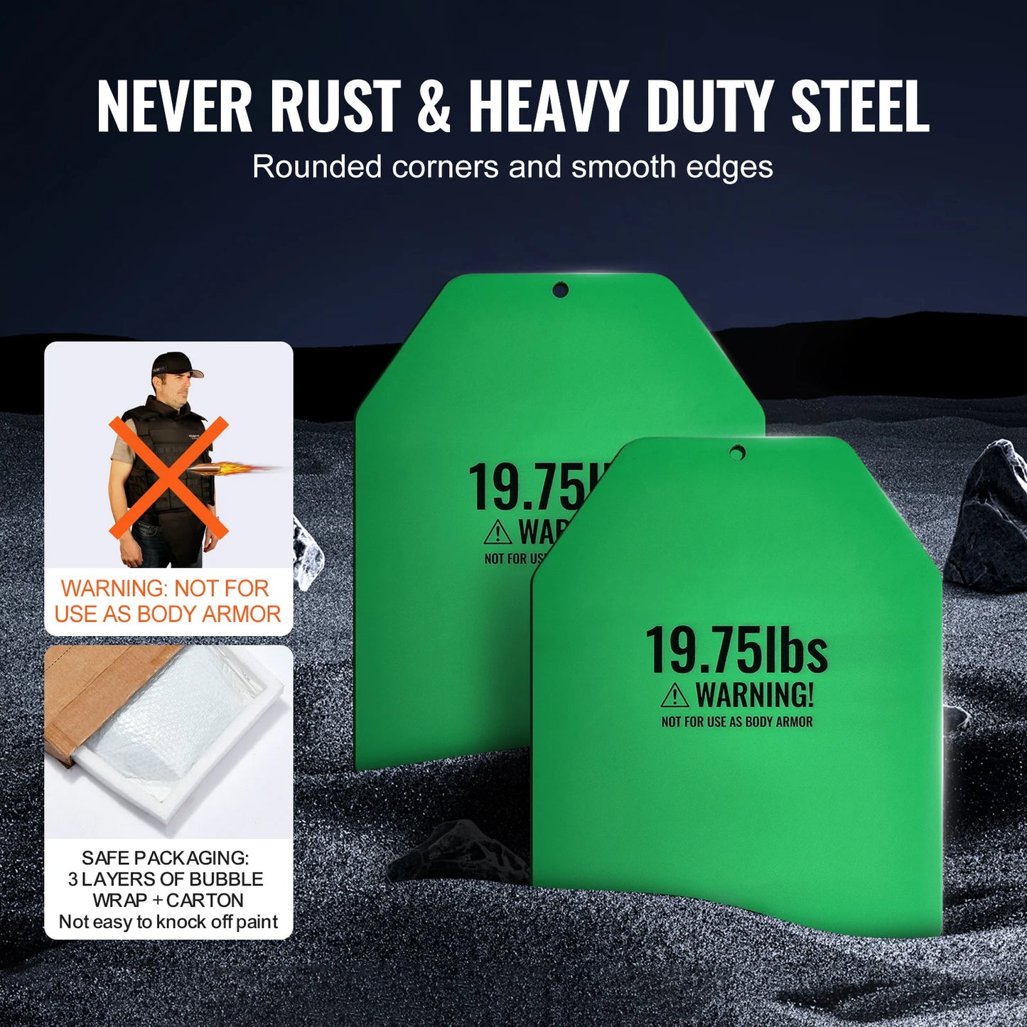 Weighted Vest Plates 19.75 Lb Premium Steel Contoured Fit