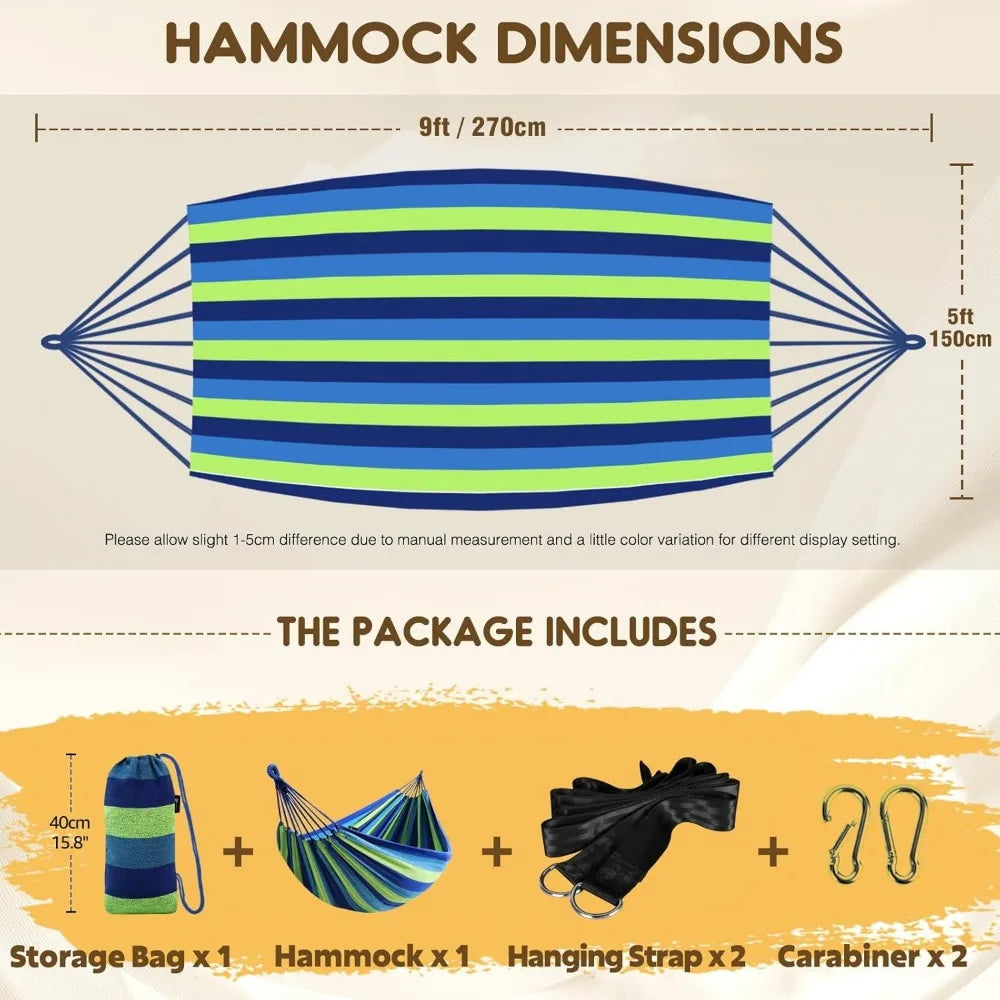 Xiuwo Portable Cotton Camping Hammock With Straps Bag