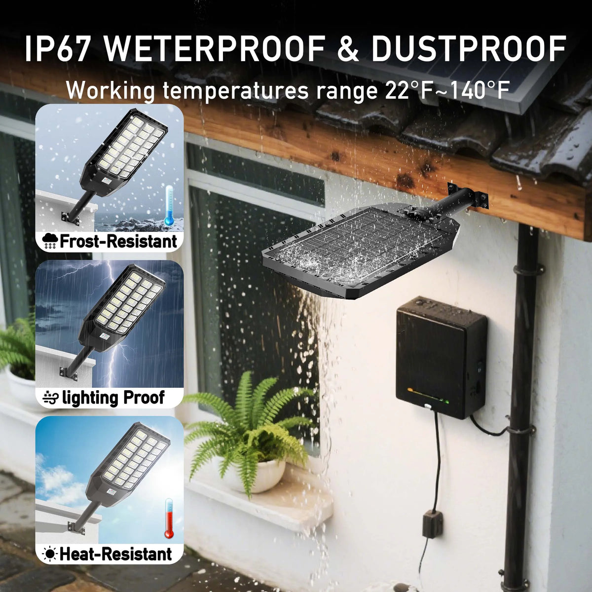 Solar Motion Sensor Led Outdoor Security Light Remote