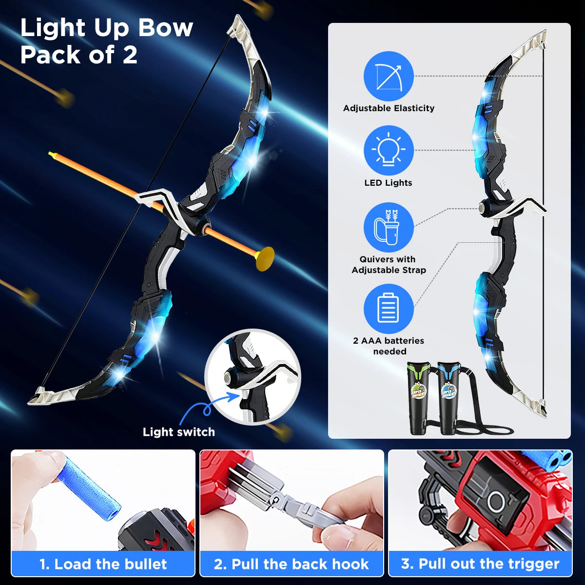 VATOS Bow Arrow Toy For Kids Archery Target Games