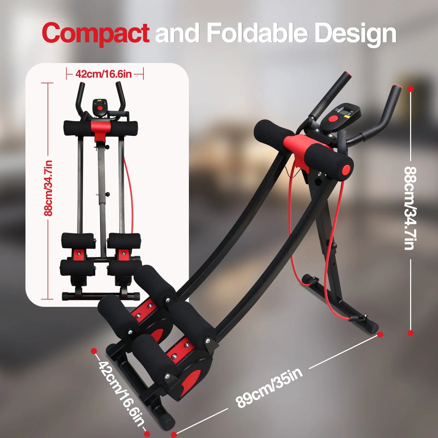 Foldable Abs Exercise Machine With Adjustable Core Trainer