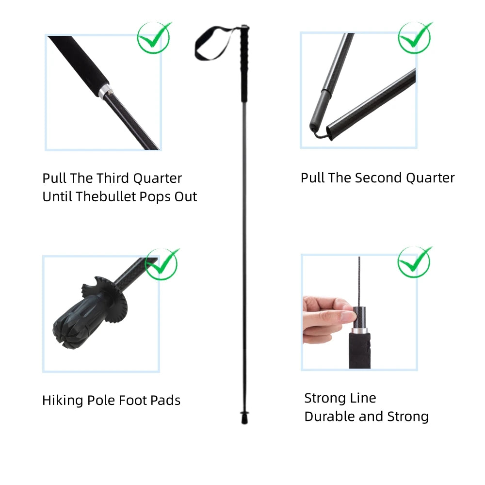 Ultra Light Foldable Carbon Fiber Trekking Poles