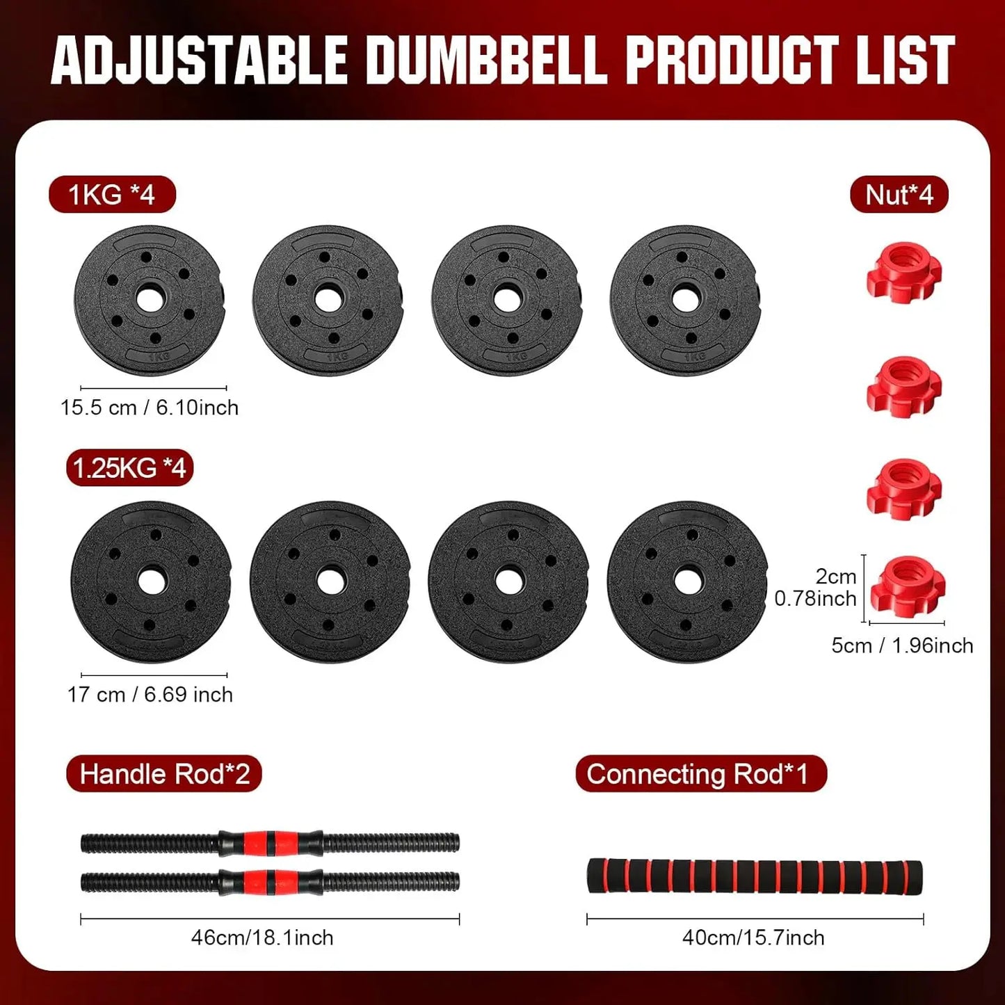 22-Pound 2-In-1 Adjustable Dumbbell And Barbell Set