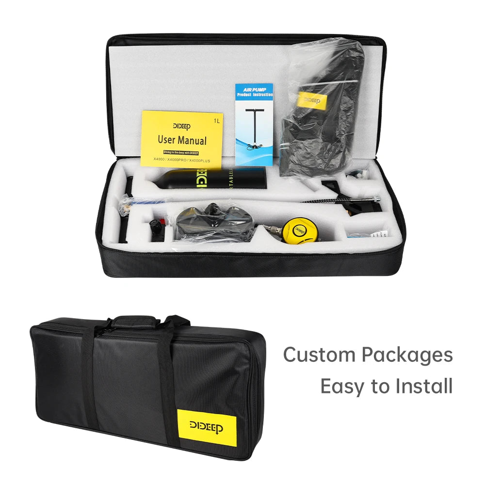 DIDEEP Mini Scuba Tank Set With Hand Pump