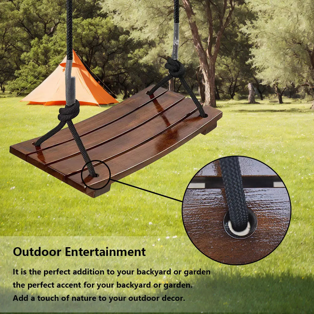 Solid Wood Outdoor Swing Seat With Adjustable Length