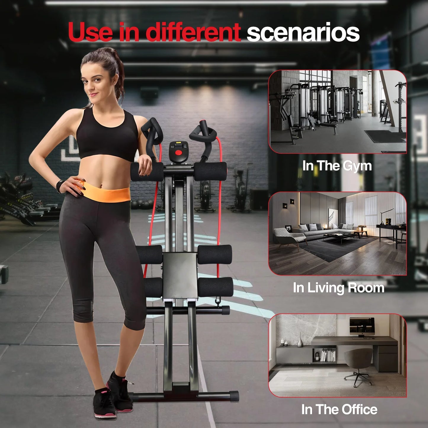 GIKPAL Foldable Ab Machine For Home Gym Core Trainer