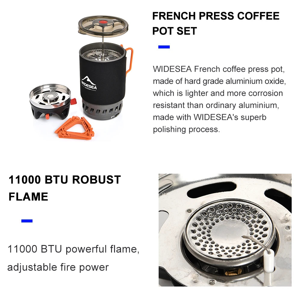 Widesea Camping Cooking System With Heat Exchanger Stove