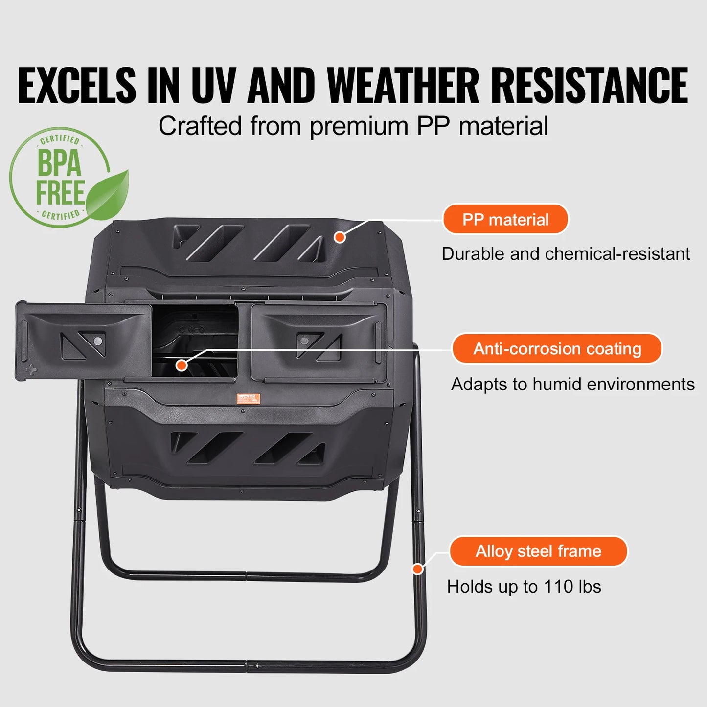 SucceBuy Dual Chamber Composting Tumbler