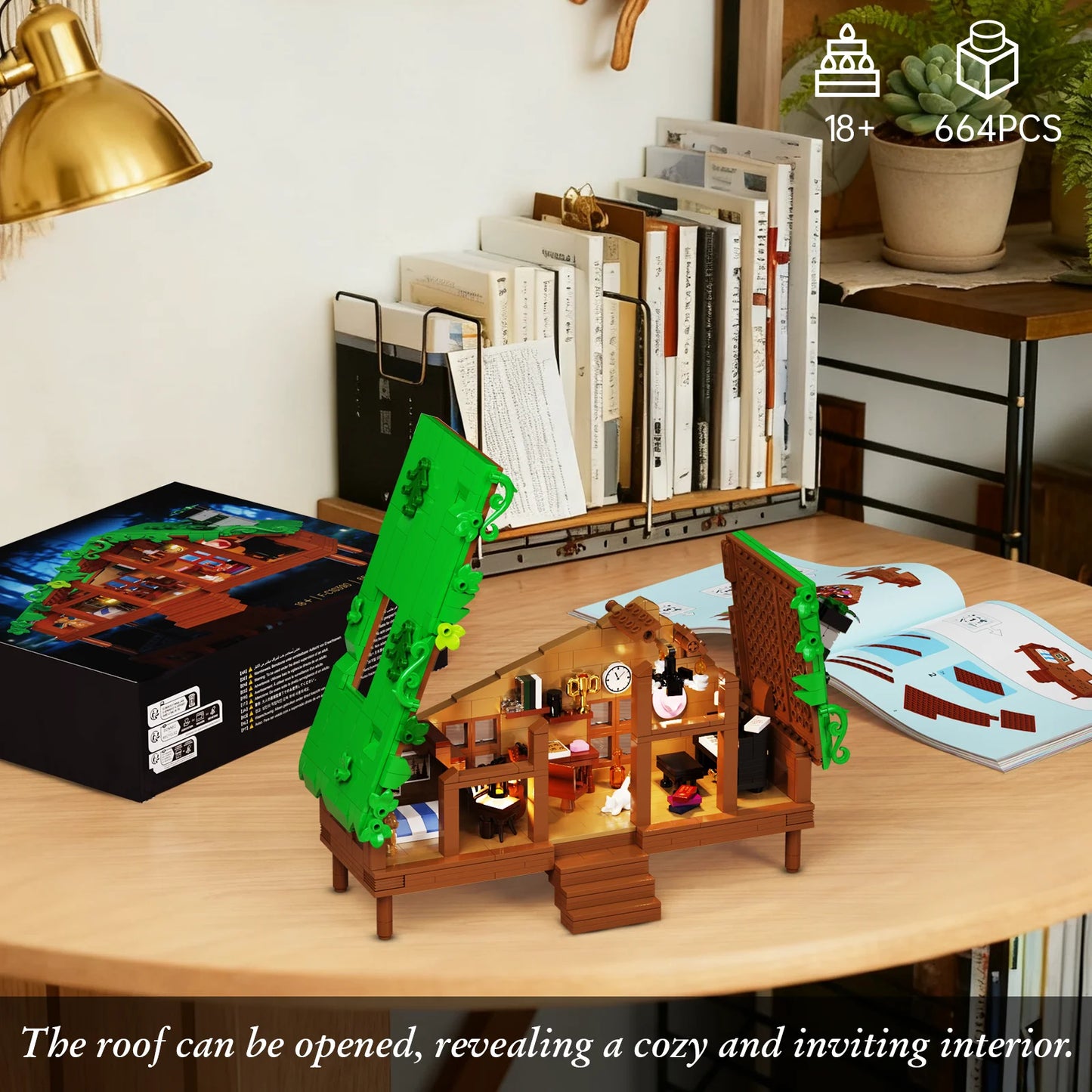 BuildMoc Folk Cabin Building Blocks Set 664-Piece