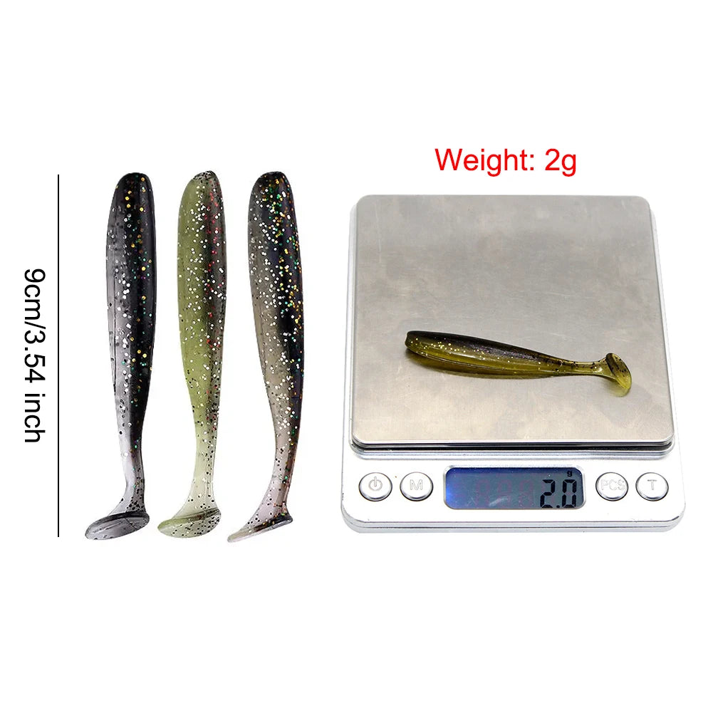 Soft Plastic Paddle Tail Lures 10Pcs For Bass Trout